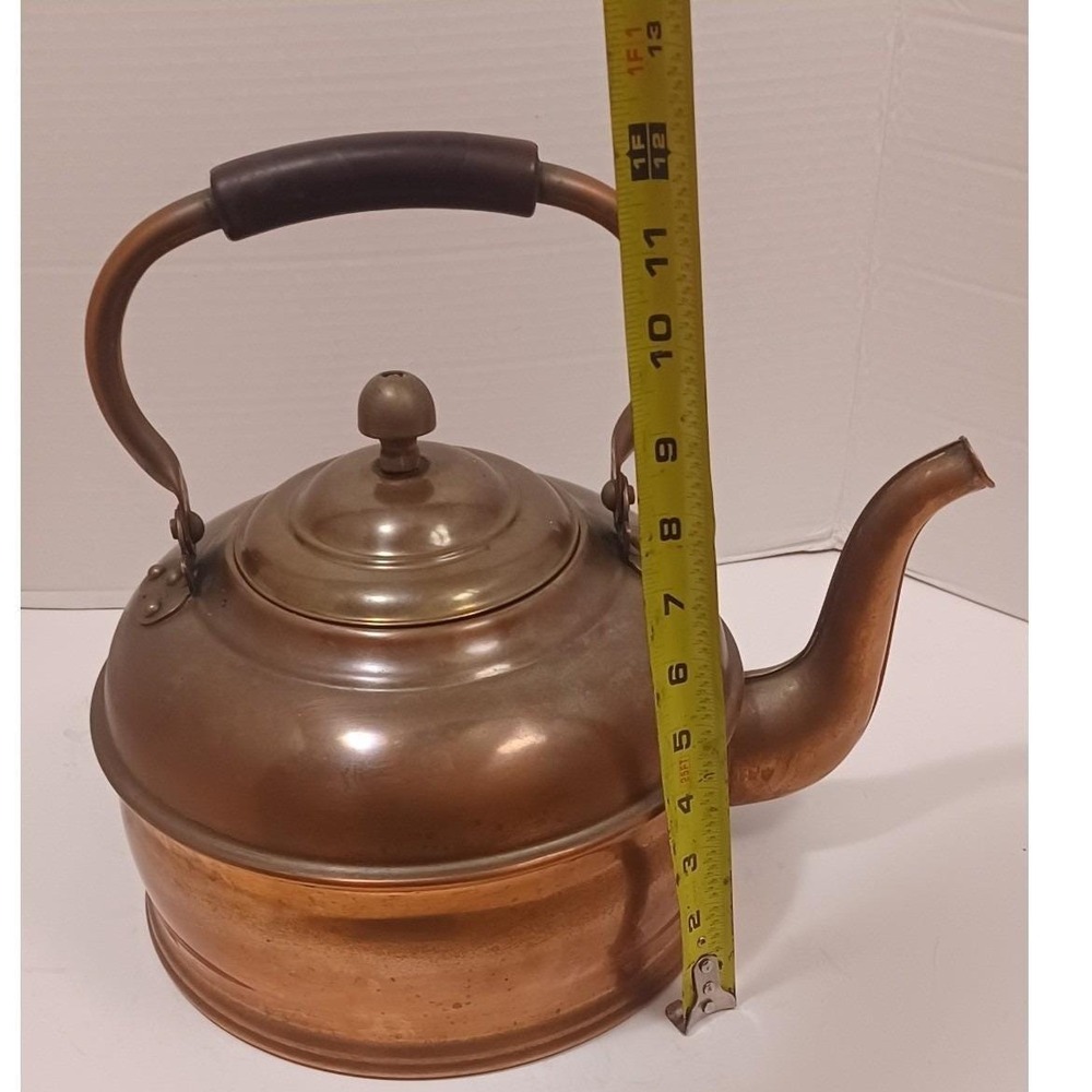 Antique Copper Tea Kettle Large Tea Pot 5 Liter Vintage Teapot 1910–1930 Revere - Picture 8 of 12